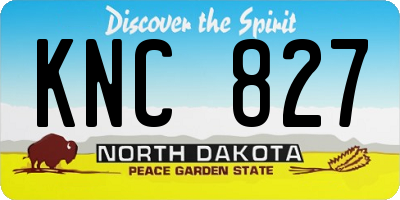 ND license plate KNC827
