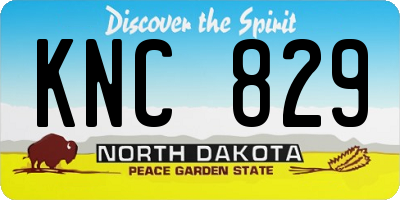 ND license plate KNC829