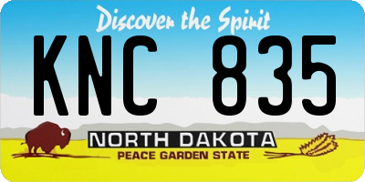 ND license plate KNC835