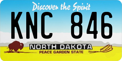 ND license plate KNC846