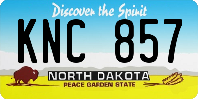 ND license plate KNC857