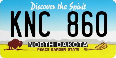 ND license plate KNC860