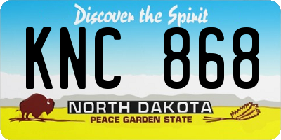 ND license plate KNC868