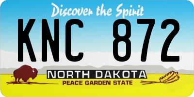 ND license plate KNC872