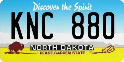 ND license plate KNC880