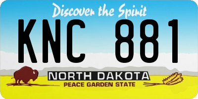 ND license plate KNC881