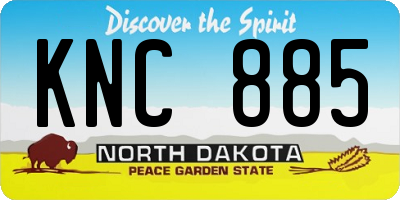 ND license plate KNC885