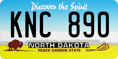 ND license plate KNC890