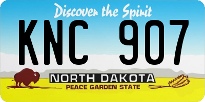 ND license plate KNC907
