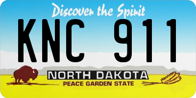 ND license plate KNC911
