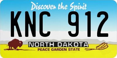 ND license plate KNC912