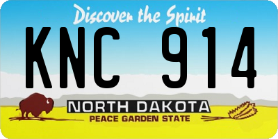 ND license plate KNC914