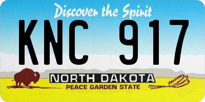 ND license plate KNC917