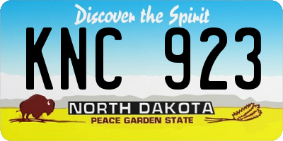 ND license plate KNC923