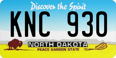 ND license plate KNC930