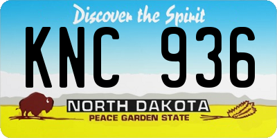 ND license plate KNC936