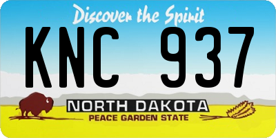 ND license plate KNC937