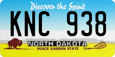 ND license plate KNC938