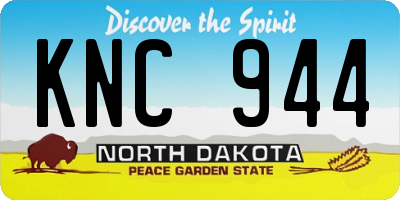 ND license plate KNC944