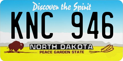 ND license plate KNC946