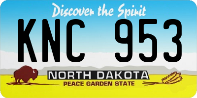 ND license plate KNC953