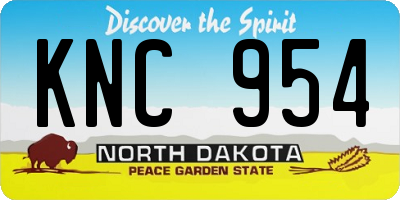 ND license plate KNC954