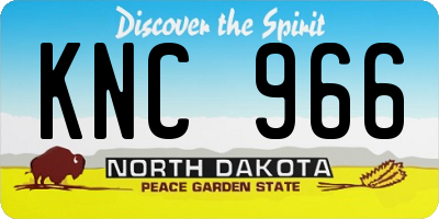ND license plate KNC966