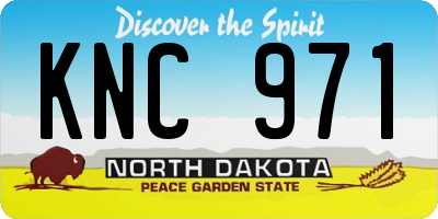 ND license plate KNC971