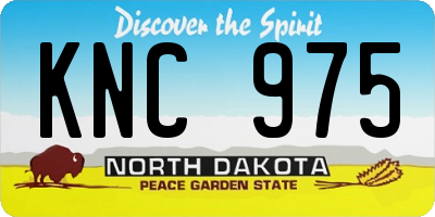 ND license plate KNC975