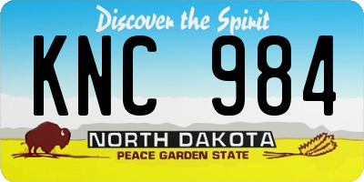 ND license plate KNC984
