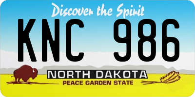 ND license plate KNC986