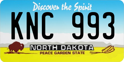 ND license plate KNC993