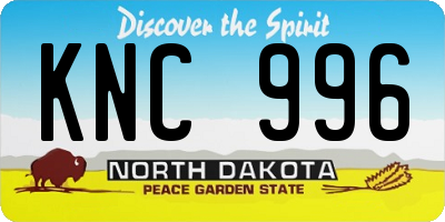 ND license plate KNC996
