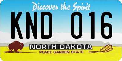ND license plate KND016
