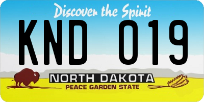 ND license plate KND019