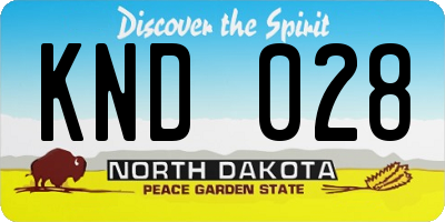ND license plate KND028