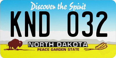 ND license plate KND032