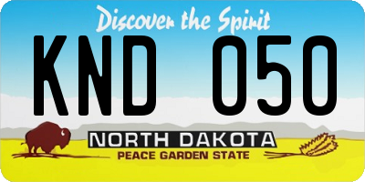 ND license plate KND050