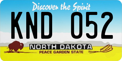 ND license plate KND052