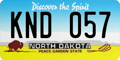 ND license plate KND057