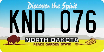 ND license plate KND076