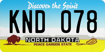 ND license plate KND078