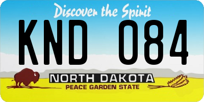 ND license plate KND084