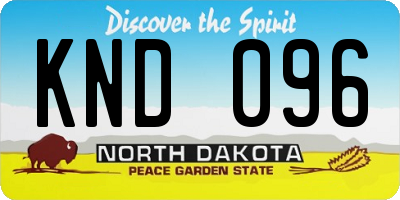 ND license plate KND096