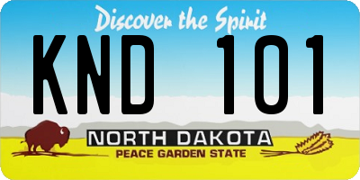 ND license plate KND101