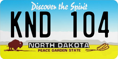 ND license plate KND104