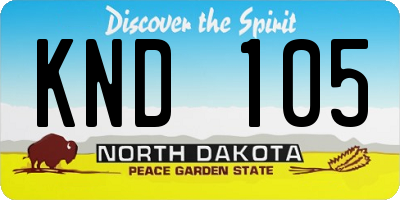 ND license plate KND105