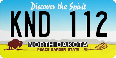 ND license plate KND112