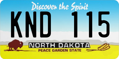 ND license plate KND115