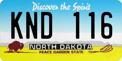 ND license plate KND116